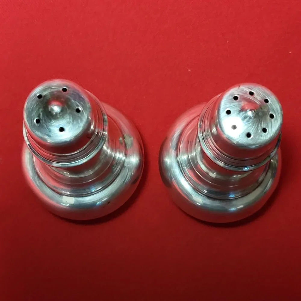 Vintage International Silver Silverplate Salt and Pepper Shakers with Original I